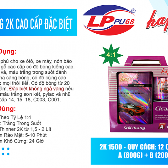 Dầu Bóng 2K AB 1500 - Ngoài Trời