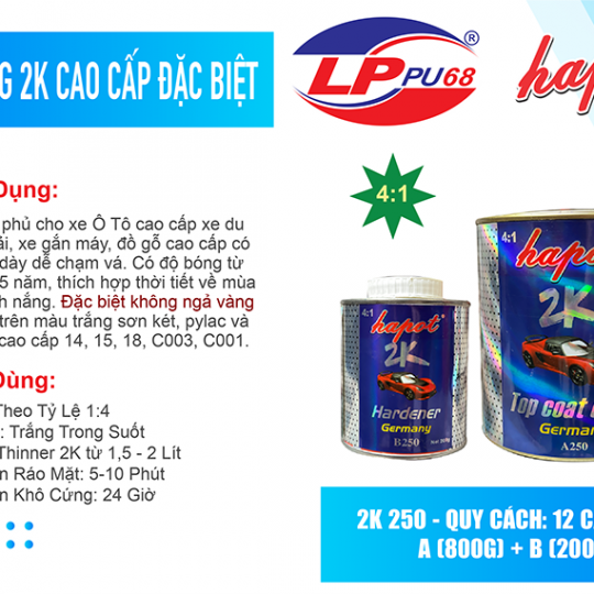 Dầu Bóng 2K AB 250 - Ngoài Trời