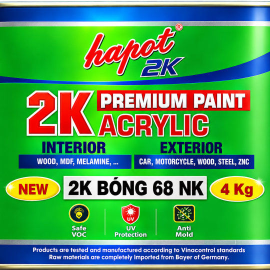  2K Bóng  68 NK (Nhanh khô) - Thùng 16 Kg - Giá 130K /1KG - 2.080.000 / Thùng 16kg  - Sản phẩm 2K Nhanh khô - Thi Công Nhanh nhà dân dụng - hoặc làng nghề hàng kinh tế - khô nhanh sau 2 giờ có thể đóng gói sản phẫm 